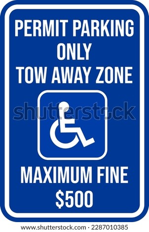permit parking only tow away zone maximum fine $500