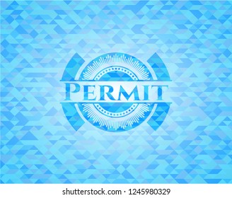 Permit sky blue mosaic emblem