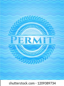 Permit water representation emblem background.