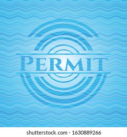 Permit water representation emblem background. Vector Illustration. Detailed.