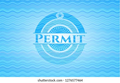 Permit water wave emblem background.