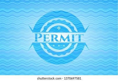 Permit water wave representation emblem.