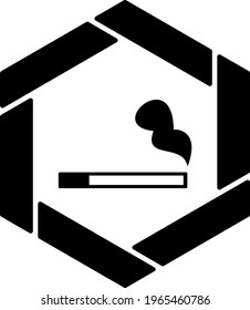 Permitted Smoking Area Concept Vector Icon Design, Black Hexagonal warning signs, Safety Label and Hazard symbol on white background, Caution or Notice signage stock illustration