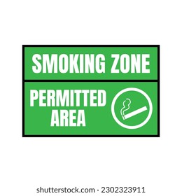 Señal de zona de fumadores permitida, bandera de zona de fumadores permitida, cartel de zona de fumadores designado