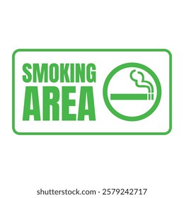 Permitted smoking room sign icon, Smoking area sign illustration, Designated smoking area symbol