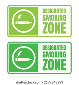 Permitted smoking room sign icon, Smoking area sign illustration, Designated smoking area symbol