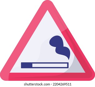 Erlaubt Rauchen Zone rotes Dreieck Konzept Vektorsymbol Design, Modern Traffic Guide Warnzeichen, Regulatorisches und erkennbares Symbol, obligatorische Straßenschildkröte