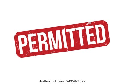 Permitted Stamp. Red Permitted Rubber grunge Stamp