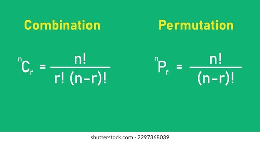 Permutation and combination formulas in mathematics.