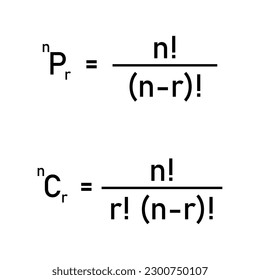Permutation and combination formulas in mathematics.