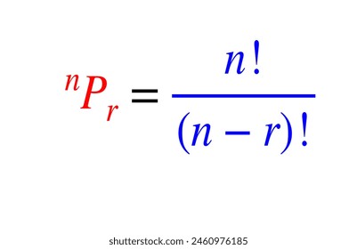Permutations Formula, nPr , High quality vector illustration for various education projects 