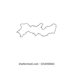 Pernambuco outline map Brazil state region