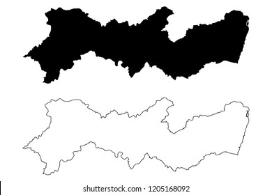 Pernambuco (Region of Brazil, Federated state, Federative Republic of Brazil) map vector illustration, scribble sketch Pernambuco map