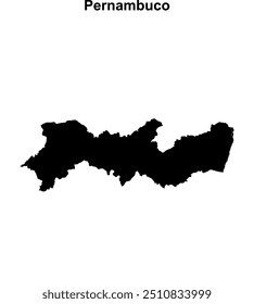 Pernambuco state blank outline map