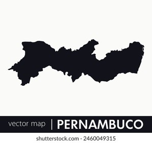 Mapa del estado de Pernambuco. Unidad federativa de Brasil. Mapa de Vector para cualquier necesidad.	