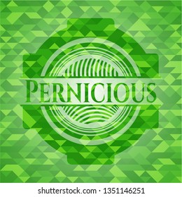 Pernicious green emblem with mosaic background
