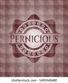Pernicious red geometric emblem. Seamless.