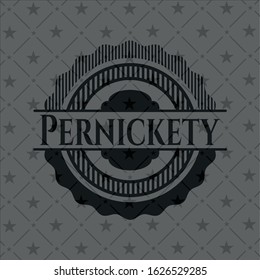 Pernickety realistic black emblem. Vector Illustration. Detailed.