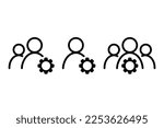 Perosn gear icon. Teamwork management development sign symbol. Illustration vector