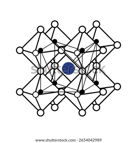 Perovskite Crystal Structure Vector Icon - Renewable Energy and Solar Cell Material jpg, png Illustration.