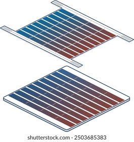 Perovskite solar cells. Vector color illustration.