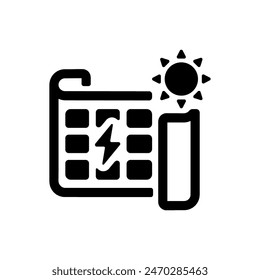 Ilustración de icono de Vector de células solares Perovskite