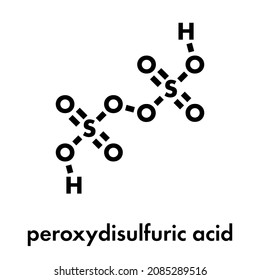 Peroxydisulfuric acid oxidizing agent molecule. Skeletal formula.