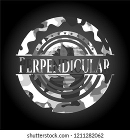 Perpendicular grey camouflaged emblem