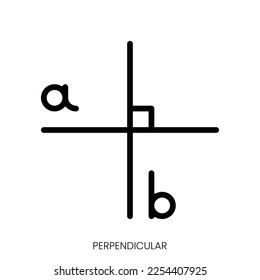 perpendicular icon. Line Art Style Design Isolated On White Background