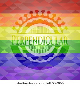 Perpendicular lgbt colors emblem. Vector Illustration. Mosaic.