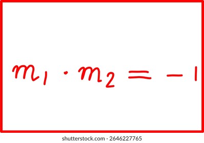 fórmula matemática de linha perpendicular. equação de geometria analítica da linha