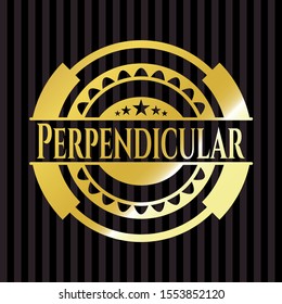 Perpendicular shiny emblem. Vector Illustration. Detailed.