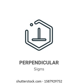 Perpendicular symbol outline vector icon. Thin line black perpendicular symbol icon, flat vector simple element illustration from editable signs concept isolated on white background
