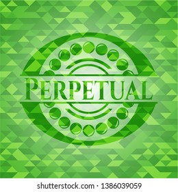 Perpetual green emblem. Mosaic background. Vector Illustration. Detailed.
