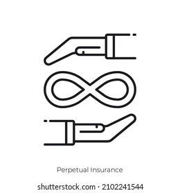 Perpetual Insurance icon. Outline style icon design isolated on white background