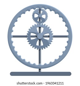 Perpetual motion gear wheel icon. Cartoon of Perpetual motion gear wheel vector icon for web design isolated on white background