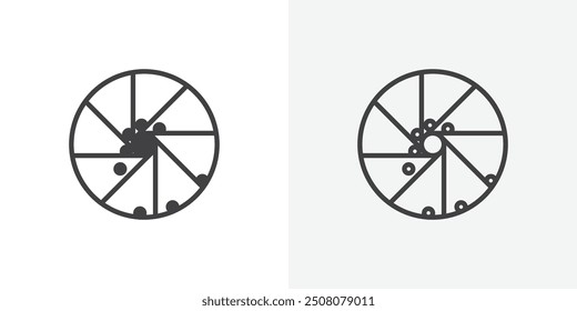 Perpetual motion icon in solid and outlined style