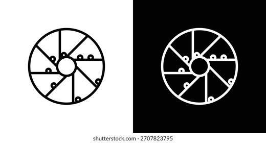 Perpetual motion icon symbol in thin line, outline and stroke style for apps