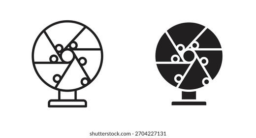 Icono de movimiento perpetuo en trazo delgado y estilo plano.