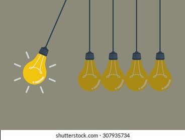 Perpetual Motion Light Bulbs Idea Concept Stock Vector (Royalty Free ...