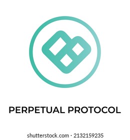 Perpetual Protocol Cryptocurrency token icon. PERP token symbol. Cryptocurrency vector icon. Flat Vector illustration - Vector