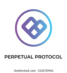 Perpetual Protocol Cryptocurrency token icon. PERP token symbol. Cryptocurrency vector icon. Flat Vector illustration - Vector