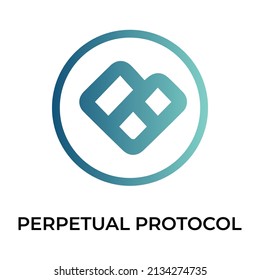 Perpetual Protocol Cryptocurrency token icon. PERP token symbol. Cryptocurrency vector icon. Flat Vector illustration - Vector