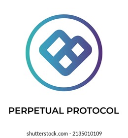 Perpetual Protocol Cryptocurrency token icon. PERP token symbol. Cryptocurrency vector icon. Flat Vector illustration - Vector