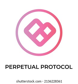 Perpetual Protocol Cryptocurrency token icon. PERP token symbol. Cryptocurrency vector icon. Flat Vector illustration - Vector