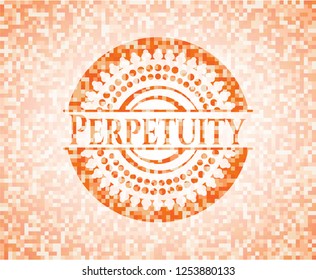Perpetuity abstract orange mosaic emblem