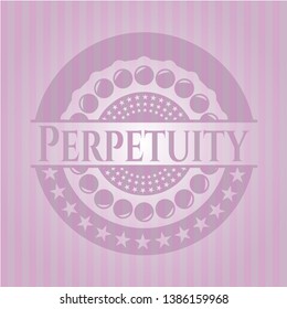 Perpetuity pink emblem. Vector Illustration. Detailed.