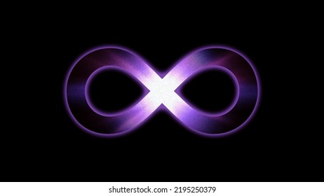 Perpetuity purple vector symbol on black isolated background