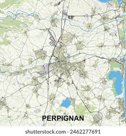 Perpignan, France map poster art