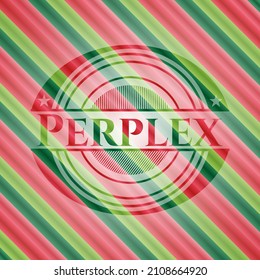 Perplex christmas emblem. Vector Illustration. Detailed. 